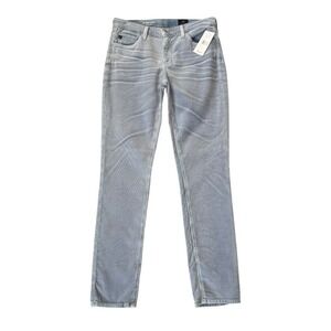 AG Adriano Goldschmied Prima Ankle Corduroy Jeans Blue Grey 4 27 ASW1855 NEW